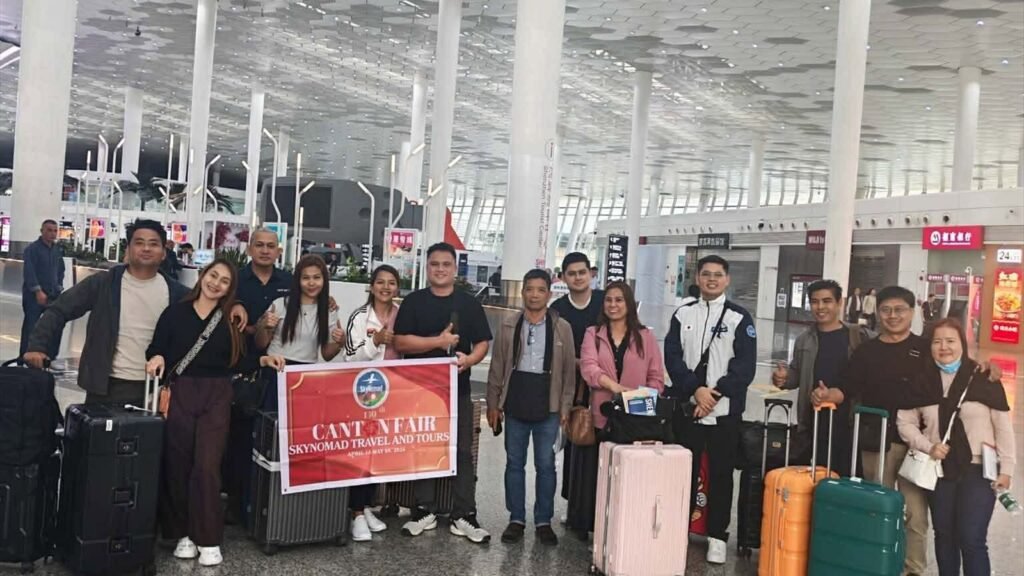 SkyNomad Travel and Tours clients arriving at the airport for a group tour